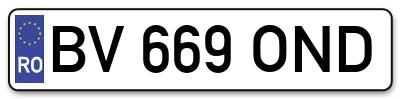 Placuta inmatriculare numar auto  BV-669-OND, BV 669 OND, BV669OND