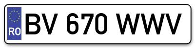 Placuta inmatriculare numar auto  BV-670-WWV, BV 670 WWV, BV670WWV