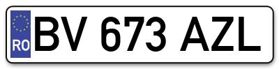 Placuta inmatriculare numar auto  BV-673-AZL, BV 673 AZL, BV673AZL