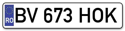 Placuta inmatriculare numar auto  BV-673-HOK, BV 673 HOK, BV673HOK