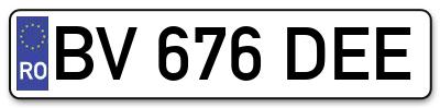 Placuta inmatriculare numar auto  BV-676-DEE, BV 676 DEE, BV676DEE