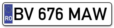 Placuta inmatriculare numar auto  BV-676-MAW, BV 676 MAW, BV676MAW