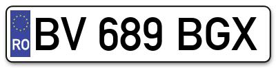 Placuta inmatriculare numar auto  BV-689-BGX, BV 689 BGX, BV689BGX