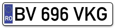 Placuta inmatriculare numar auto  BV-696-VKG, BV 696 VKG, BV696VKG
