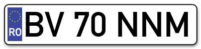 Placuta inmatriculare numar auto  BV-70-NNM, BV 70 NNM, BV70NNM