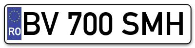 Placuta inmatriculare numar auto  BV-700-SMH, BV 700 SMH, BV700SMH