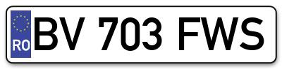 Placuta inmatriculare numar auto  BV-703-FWS, BV 703 FWS, BV703FWS