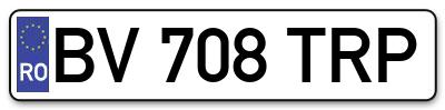 Placuta inmatriculare numar auto  BV-708-TRP, BV 708 TRP, BV708TRP