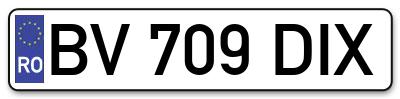 Placuta inmatriculare numar auto  BV-709-DIX, BV 709 DIX, BV709DIX