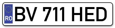 Placuta inmatriculare numar auto  BV-711-HED, BV 711 HED, BV711HED