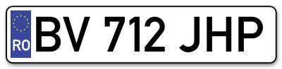 Placuta inmatriculare numar auto  BV-712-JHP, BV 712 JHP, BV712JHP
