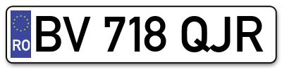 Placuta inmatriculare numar auto  BV-718-QJR, BV 718 QJR, BV718QJR