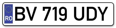 Placuta inmatriculare numar auto  BV-719-UDY, BV 719 UDY, BV719UDY