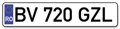 Placuta inmatriculare numar auto  BV-720-GZL, BV 720 GZL, BV720GZL