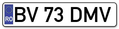 Placuta inmatriculare numar auto  BV-73-DMV, BV 73 DMV, BV73DMV