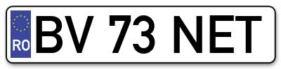 Placuta inmatriculare numar auto  BV-73-NET, BV 73 NET, BV73NET