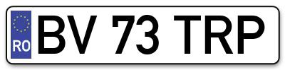 Placuta inmatriculare numar auto  BV-73-TRP, BV 73 TRP, BV73TRP