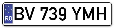 Placuta inmatriculare numar auto  BV-739-YMH, BV 739 YMH, BV739YMH