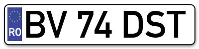 Placuta inmatriculare numar auto  BV-74-DST, BV 74 DST, BV74DST