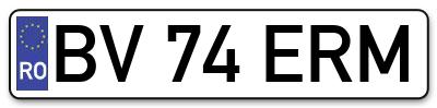 Placuta inmatriculare numar auto  BV-74-ERM, BV 74 ERM, BV74ERM