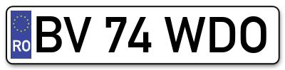Placuta inmatriculare numar auto  BV-74-WDO, BV 74 WDO, BV74WDO
