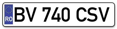 Placuta inmatriculare numar auto  BV-740-CSV, BV 740 CSV, BV740CSV