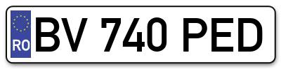 Placuta inmatriculare numar auto  BV-740-PED, BV 740 PED, BV740PED