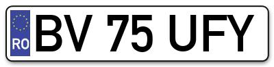 Placuta inmatriculare numar auto  BV-75-UFY, BV 75 UFY, BV75UFY
