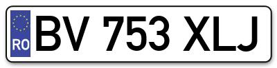 Placuta inmatriculare numar auto  BV-753-XLJ, BV 753 XLJ, BV753XLJ