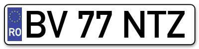 Placuta inmatriculare numar auto  BV-77-NTZ, BV 77 NTZ, BV77NTZ