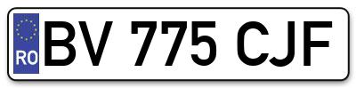 Placuta inmatriculare numar auto  BV-775-CJF, BV 775 CJF, BV775CJF