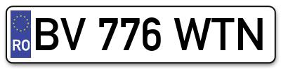Placuta inmatriculare numar auto  BV-776-WTN, BV 776 WTN, BV776WTN