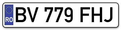 Placuta inmatriculare numar auto  BV-779-FHJ, BV 779 FHJ, BV779FHJ