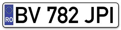 Placuta inmatriculare numar auto  BV-782-JPI, BV 782 JPI, BV782JPI