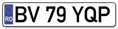 Placuta inmatriculare numar auto  BV-79-YQP, BV 79 YQP, BV79YQP