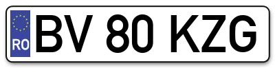 Placuta inmatriculare numar auto  BV-80-KZG, BV 80 KZG, BV80KZG