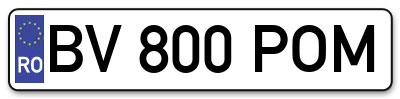 Placuta inmatriculare numar auto  BV-800-POM, BV 800 POM, BV800POM