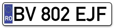Placuta inmatriculare numar auto  BV-802-EJF, BV 802 EJF, BV802EJF