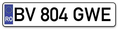 Placuta inmatriculare numar auto  BV-804-GWE, BV 804 GWE, BV804GWE