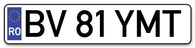 Placuta inmatriculare numar auto  BV-81-YMT, BV 81 YMT, BV81YMT