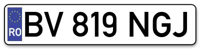 Placuta inmatriculare numar auto  BV-819-NGJ, BV 819 NGJ, BV819NGJ