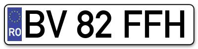 Placuta inmatriculare numar auto  BV-82-FFH, BV 82 FFH, BV82FFH