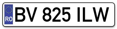 Placuta inmatriculare numar auto  BV-825-ILW, BV 825 ILW, BV825ILW