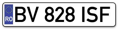 Placuta inmatriculare numar auto  BV-828-ISF, BV 828 ISF, BV828ISF
