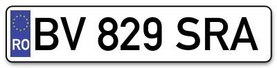 Placuta inmatriculare numar auto  BV-829-SRA, BV 829 SRA, BV829SRA