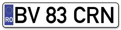 Placuta inmatriculare numar auto  BV-83-CRN, BV 83 CRN, BV83CRN