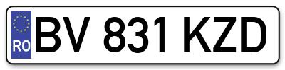 Placuta inmatriculare numar auto  BV-831-KZD, BV 831 KZD, BV831KZD