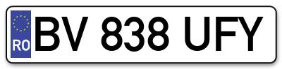 Placuta inmatriculare numar auto  BV-838-UFY, BV 838 UFY, BV838UFY