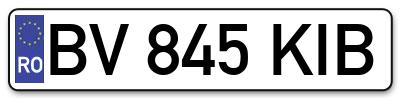 Placuta inmatriculare numar auto  BV-845-KIB, BV 845 KIB, BV845KIB