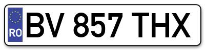 Placuta inmatriculare numar auto  BV-857-THX, BV 857 THX, BV857THX